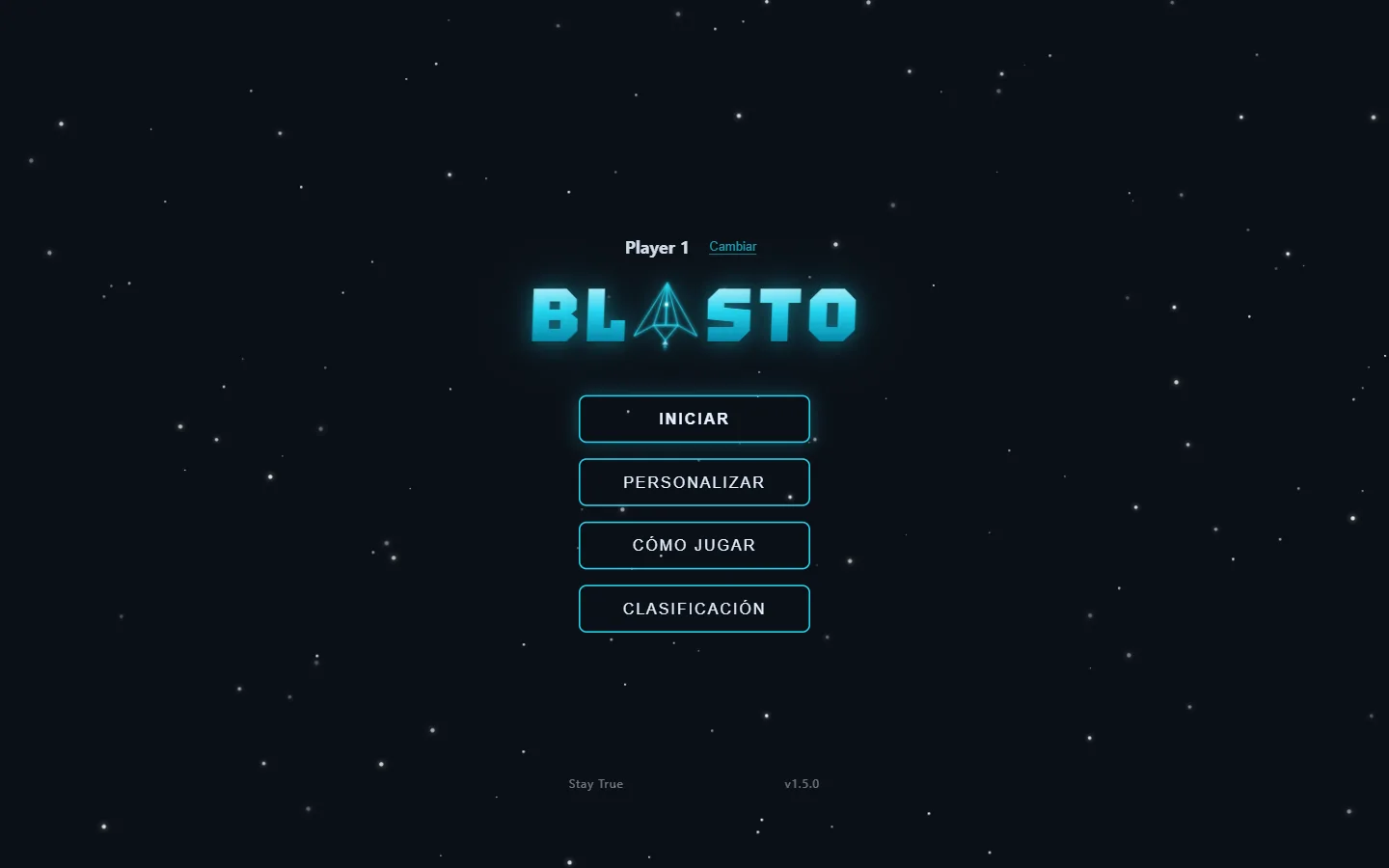 Captura del sitio Blasto — Videojuego web
