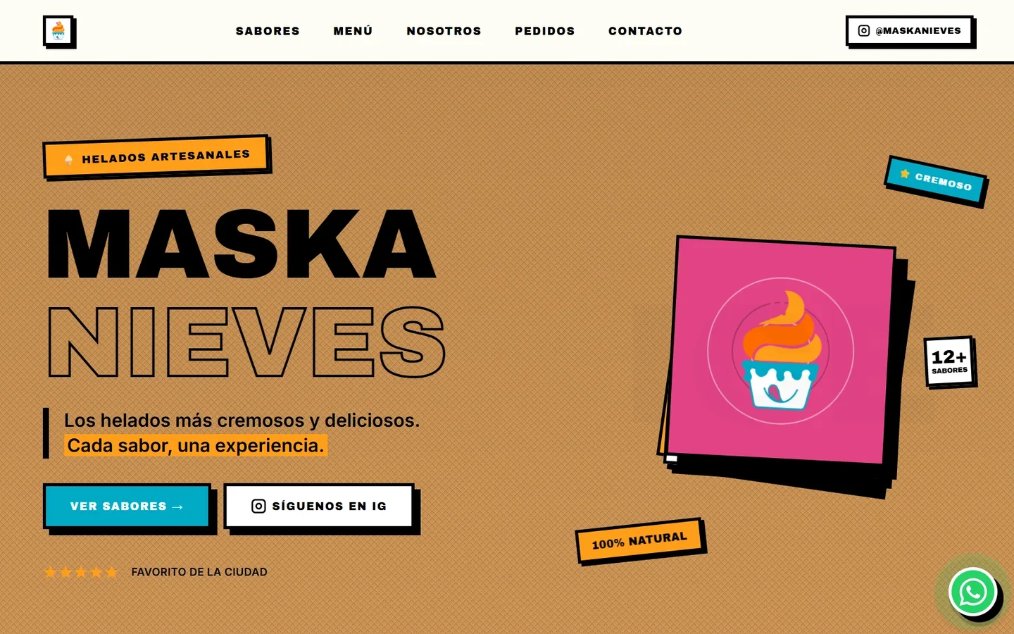 Captura del sitio Maskanieves — Marca local · Cancún
