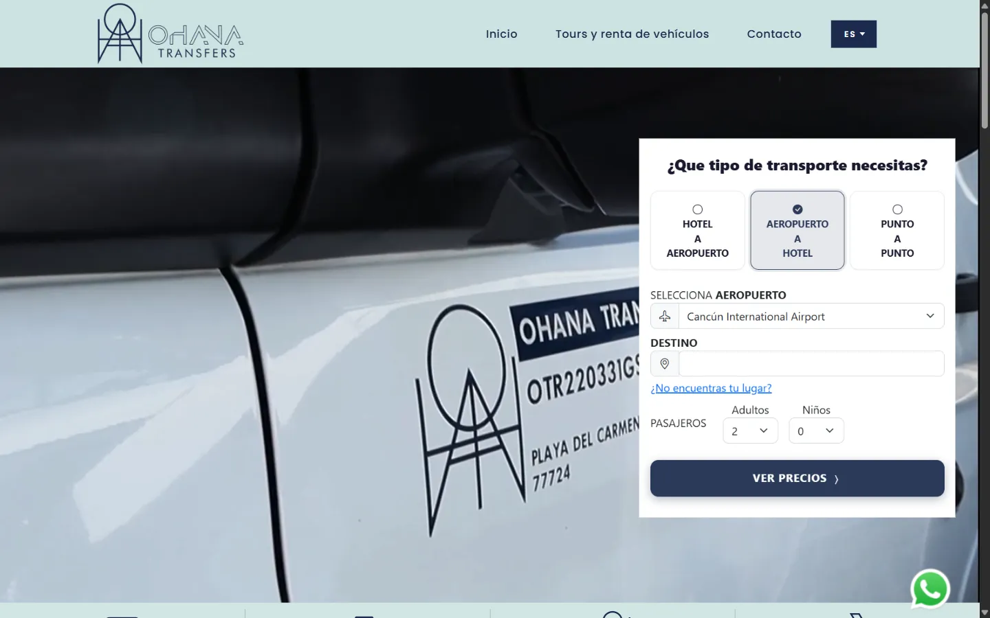 Captura del sitio Dashboard Ohana